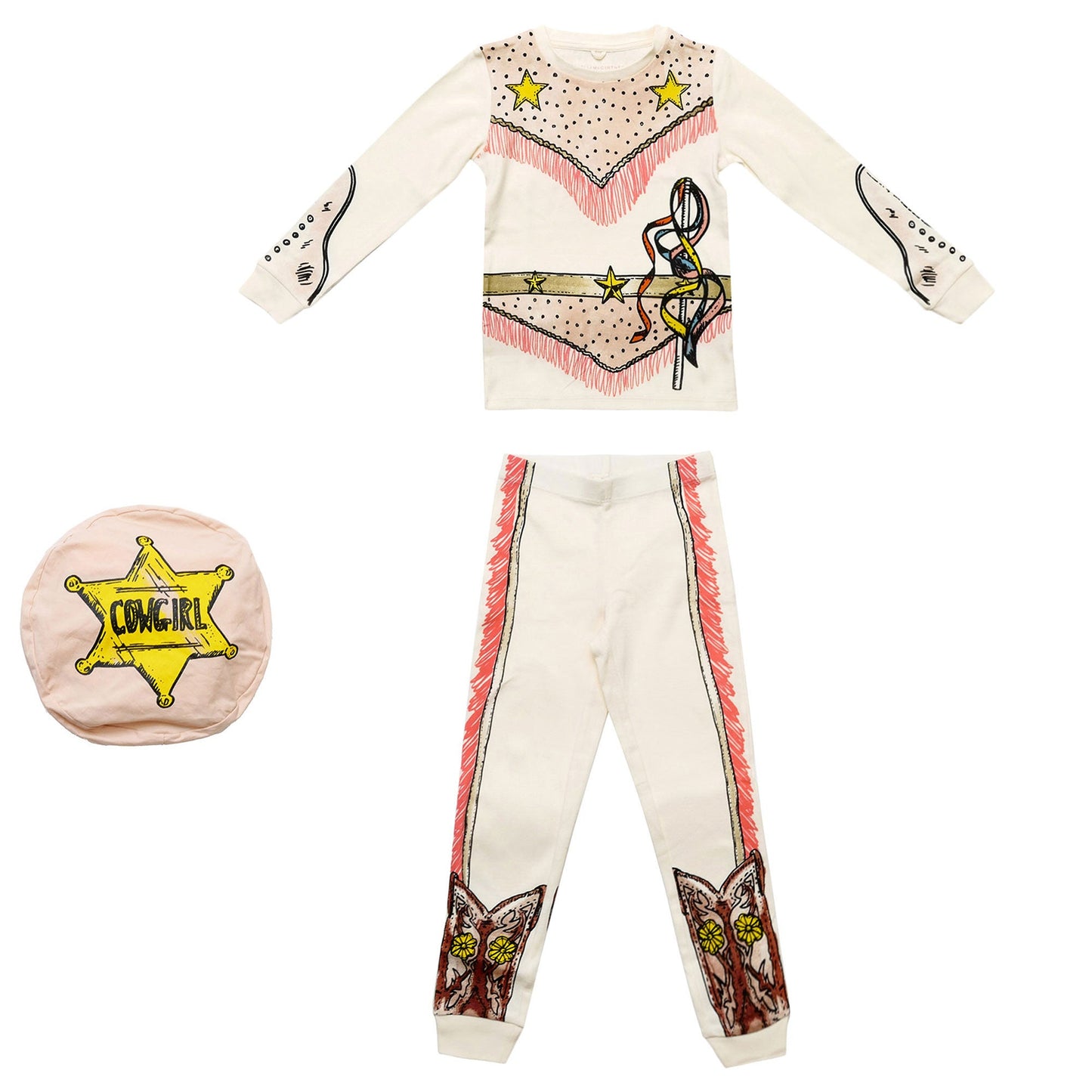 Grls White Fancy Printed 'Andrea' Pyjama