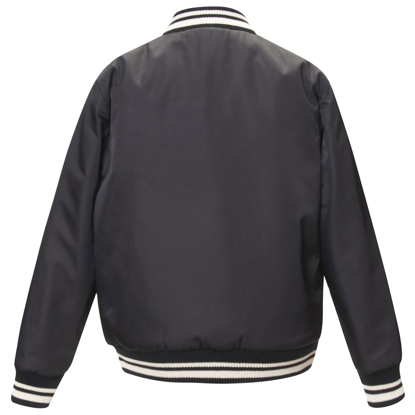 Boys Black Rib Cuffs & Collar Zip-Up Jacket