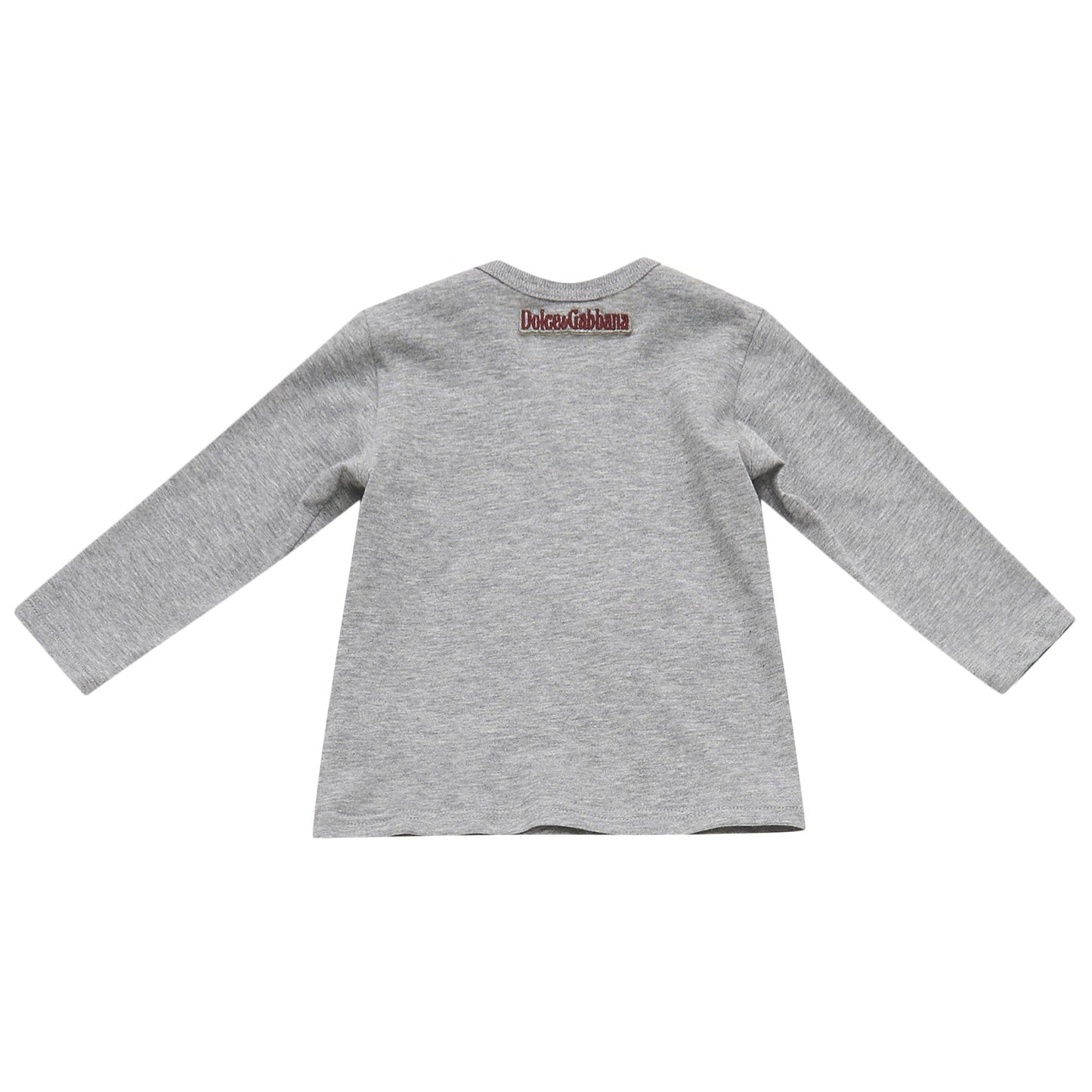 Baby Boys Grey Embroidered Trims Cotton T-Shirt