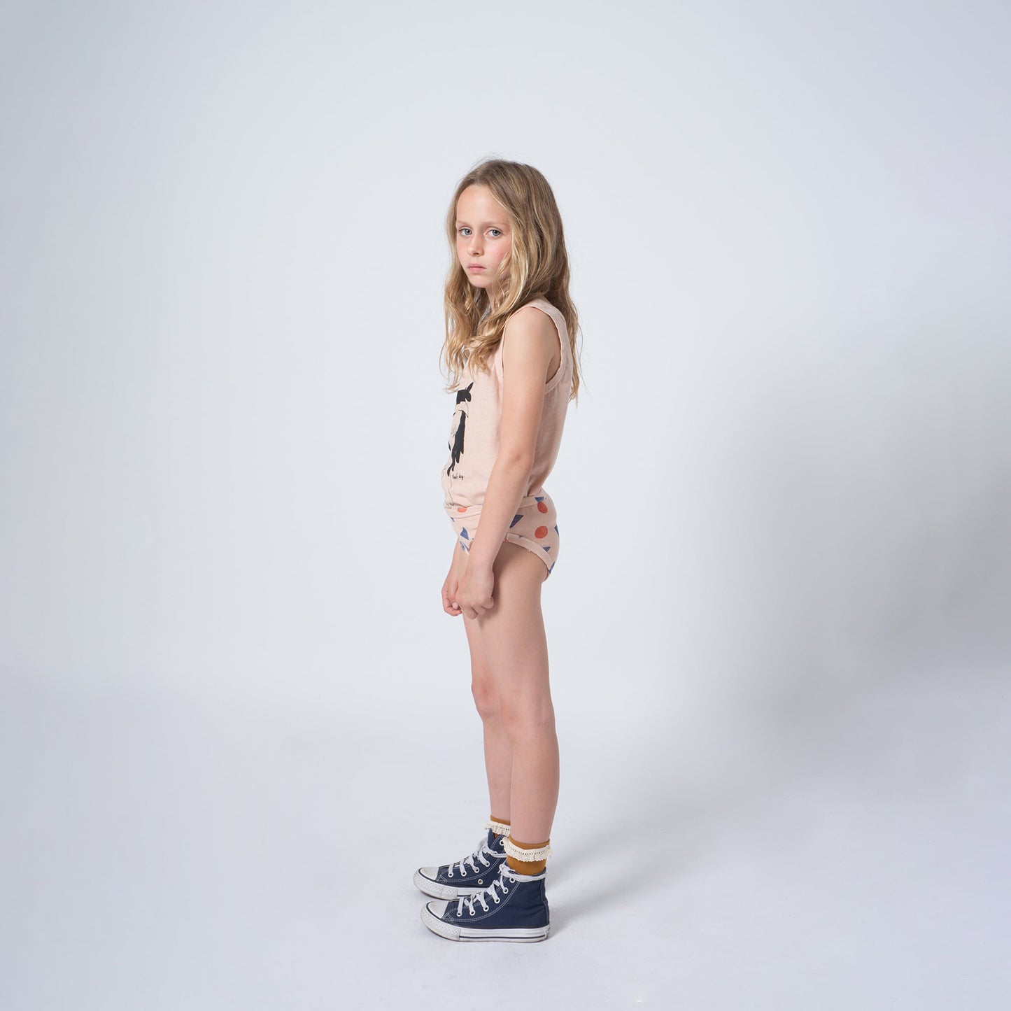 Girls Brown Cotton Rabbit Short Socks