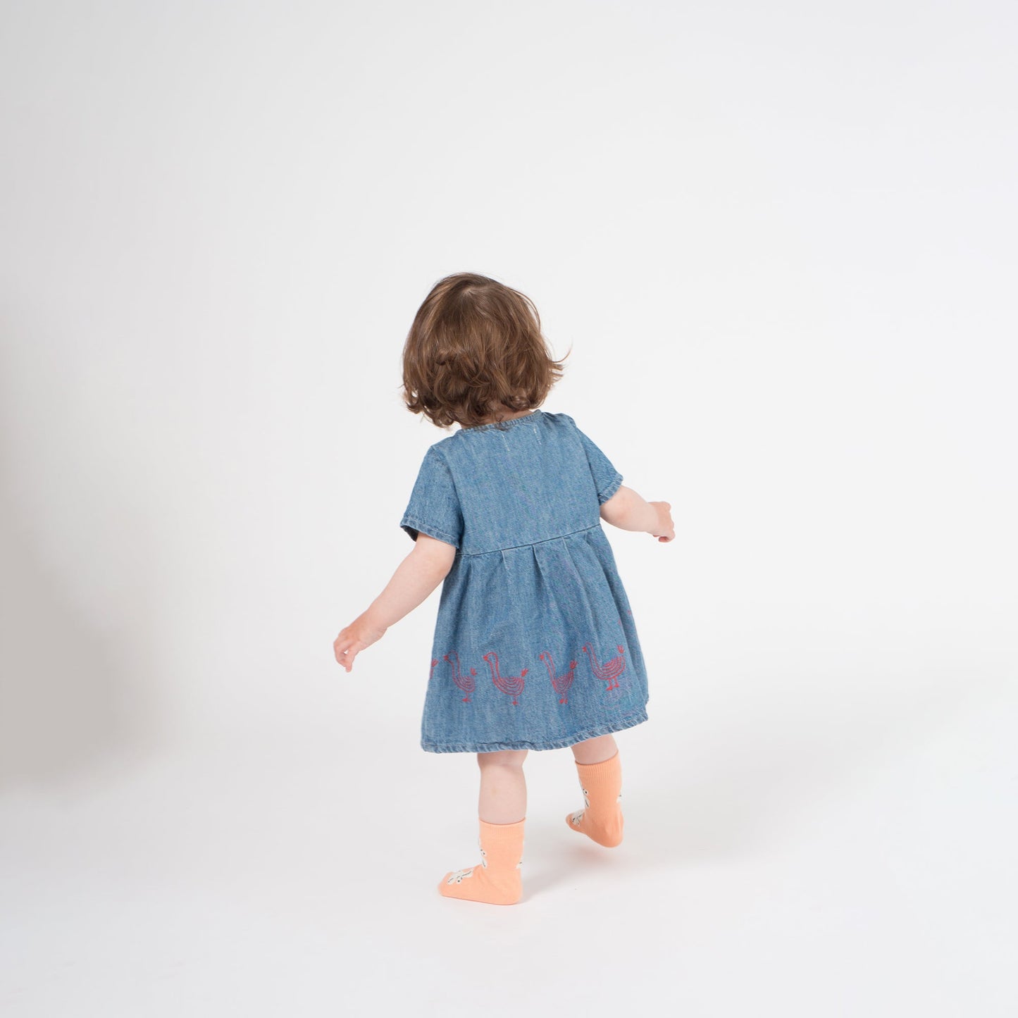 Baby Ashley Blue Cotton Geese Princess Dress