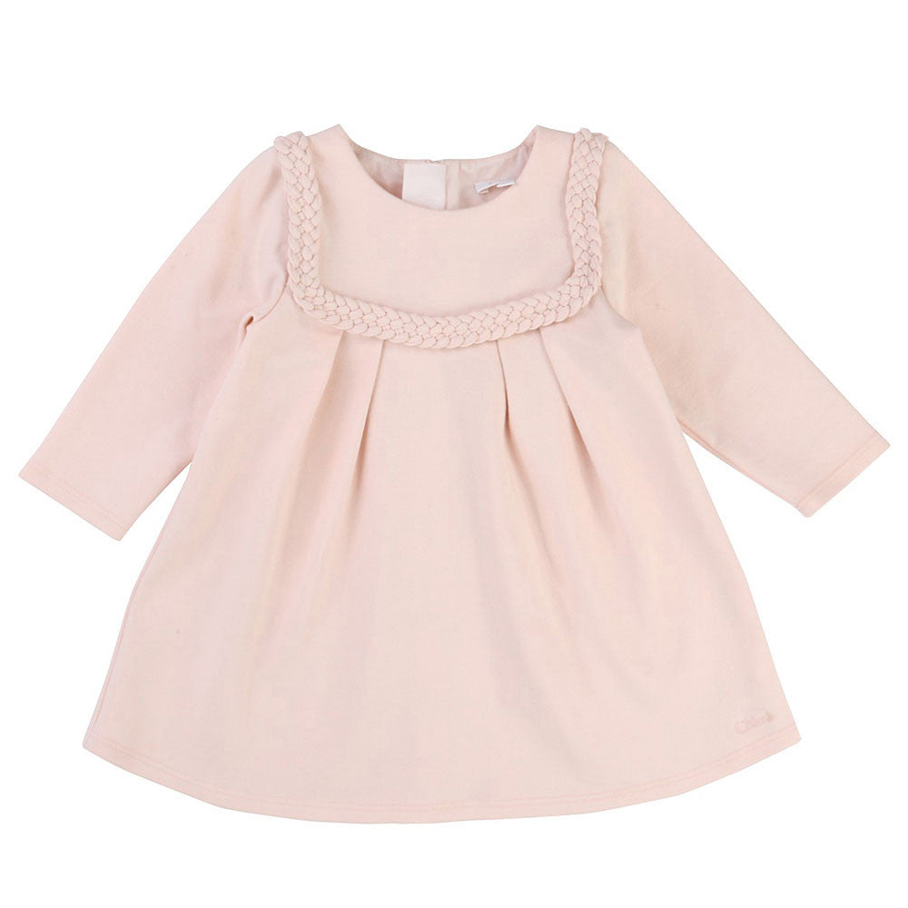 Baby Girls Pale Pink Ruffled Cotton Dress