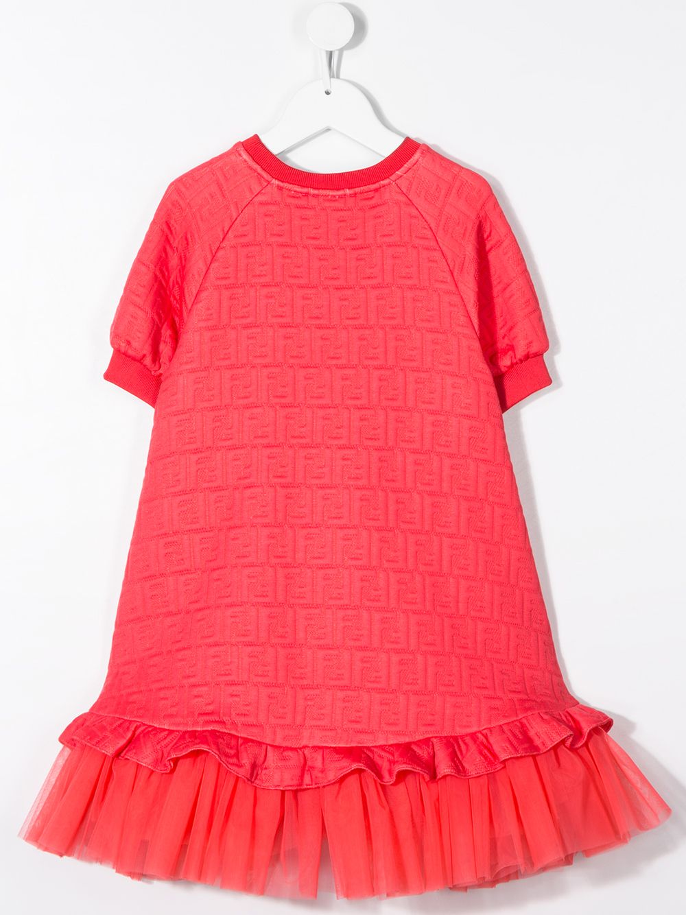 Girls Coral Pink Logo Dress