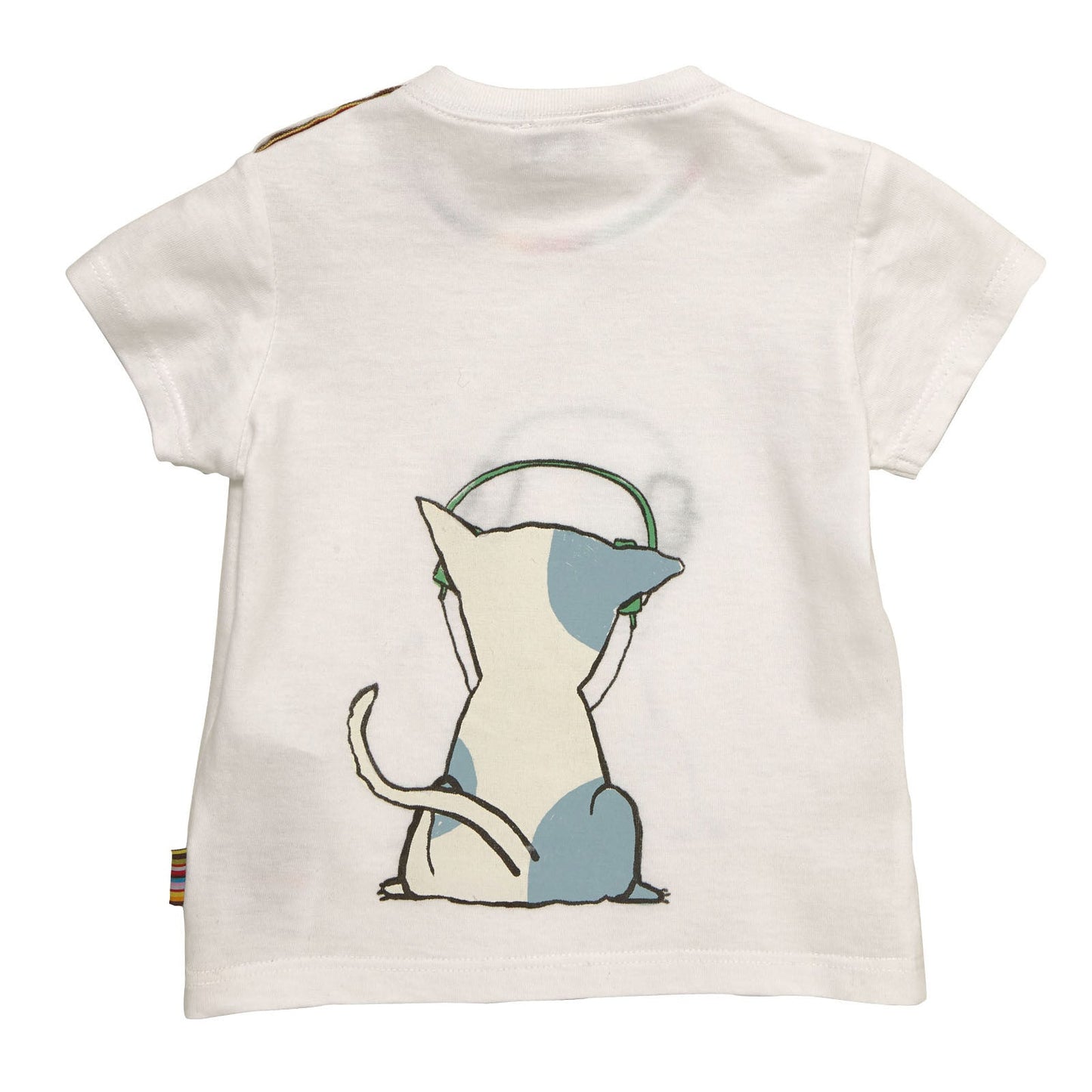 Baby Boys White Fancy Cartoon Printed Cotton T-Shirt