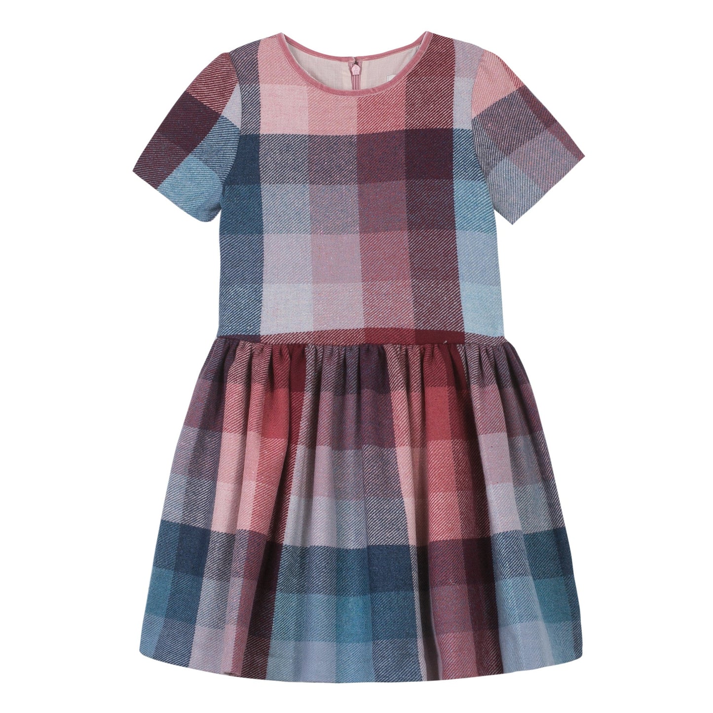Girls Multicolor Check Cotton Dress