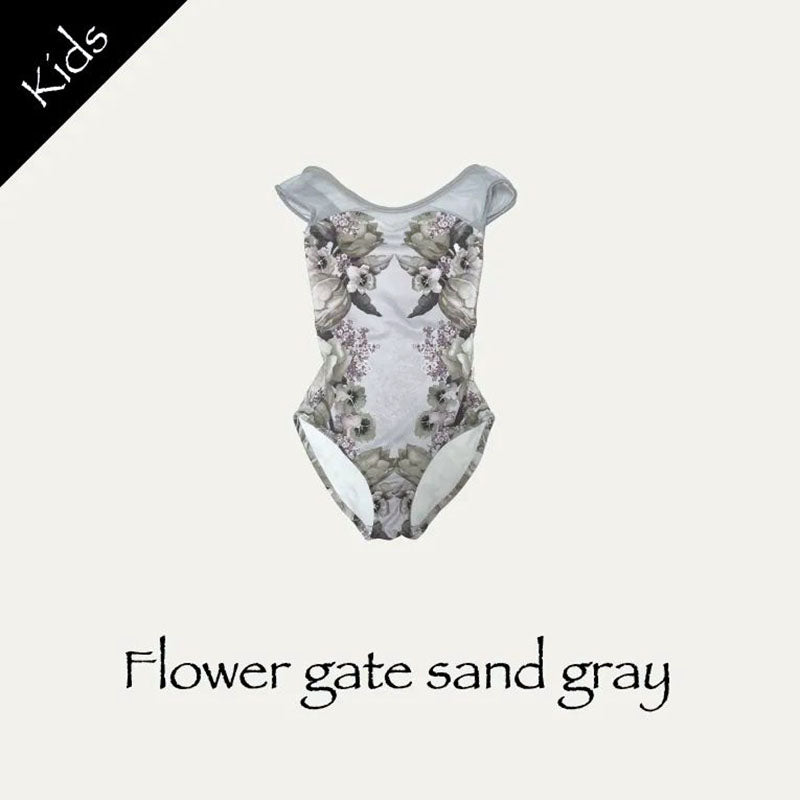 女童蓝色"Flower gate sandgray"芭蕾舞连体衣(178995858/Plie/Moss blue)