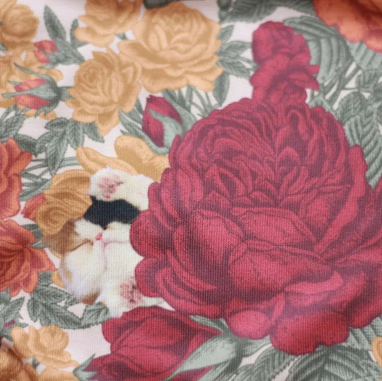 女童米色"Peony cats"芭蕾舞连体衣