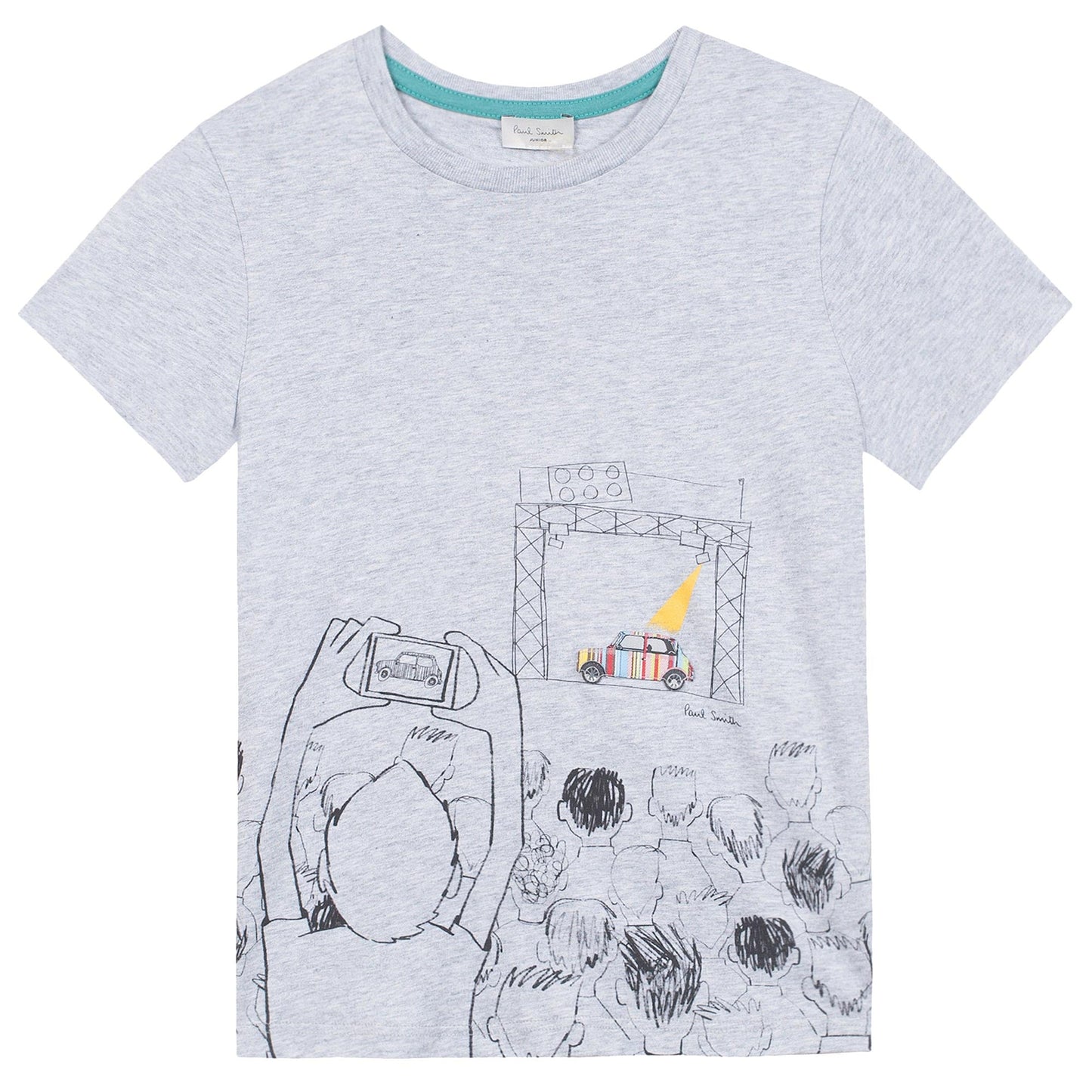 Boys Grey Mini Print T-shirt