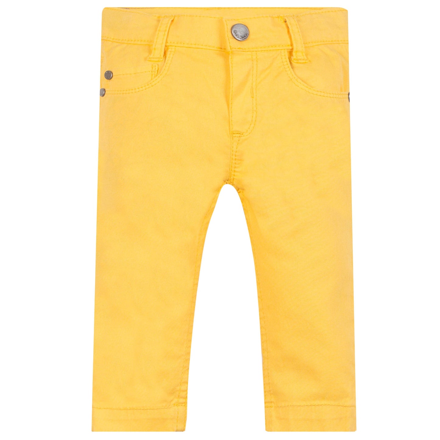 Baby Boys Yellow Cotton Trousers