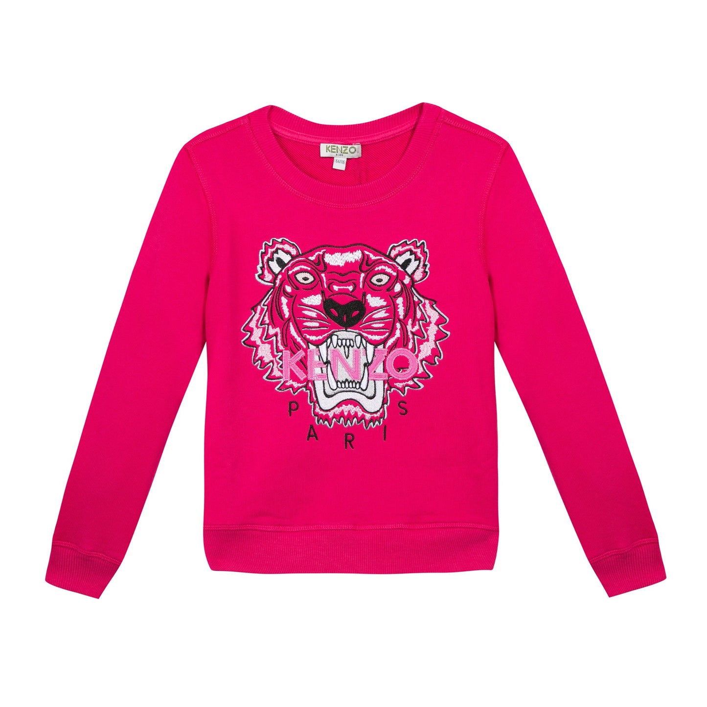 Girls Fuchsia Tiger Printed Sweatshirt