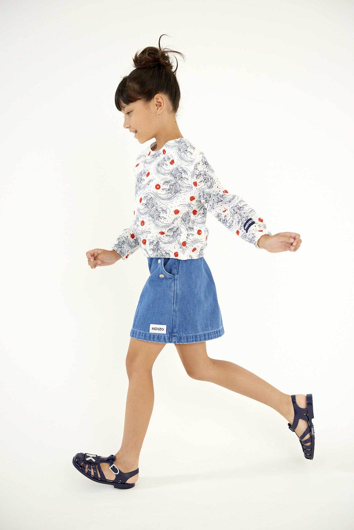 Boys & Girls Navy Logo Sandals