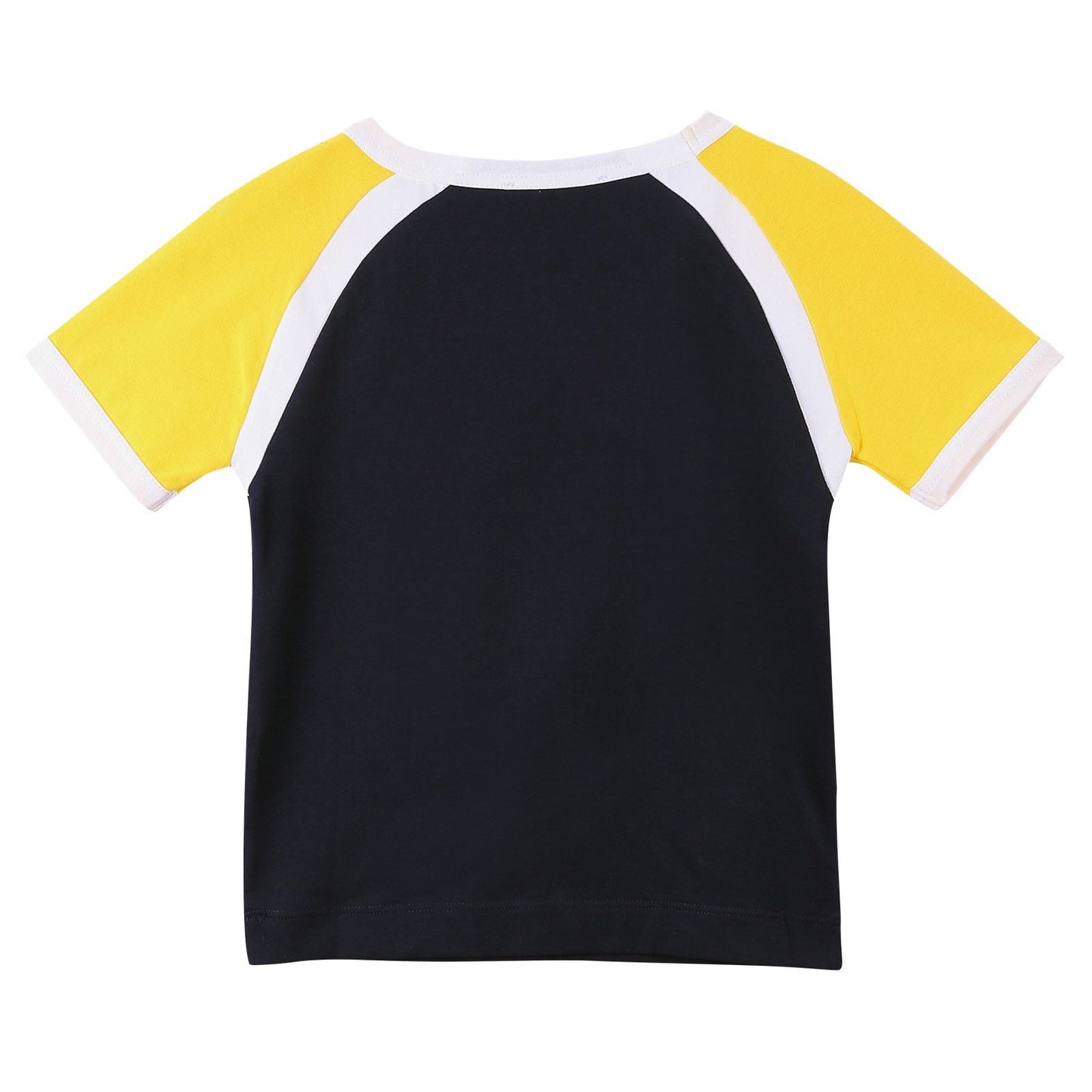 Boys Blue&Yellow Cotton T-Shirt With Medusa Print Logo
