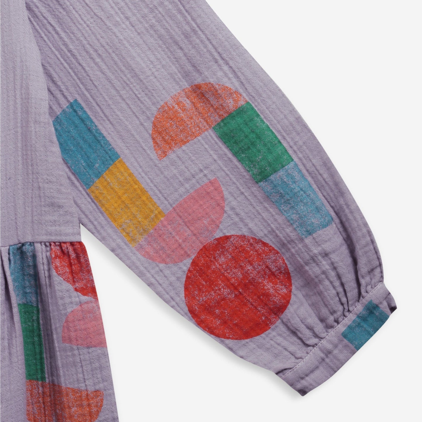 女童紫色印花棉连衣裙