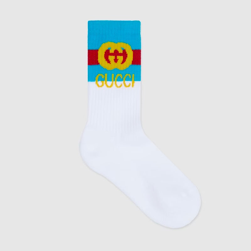 儿童白色Logo棉袜