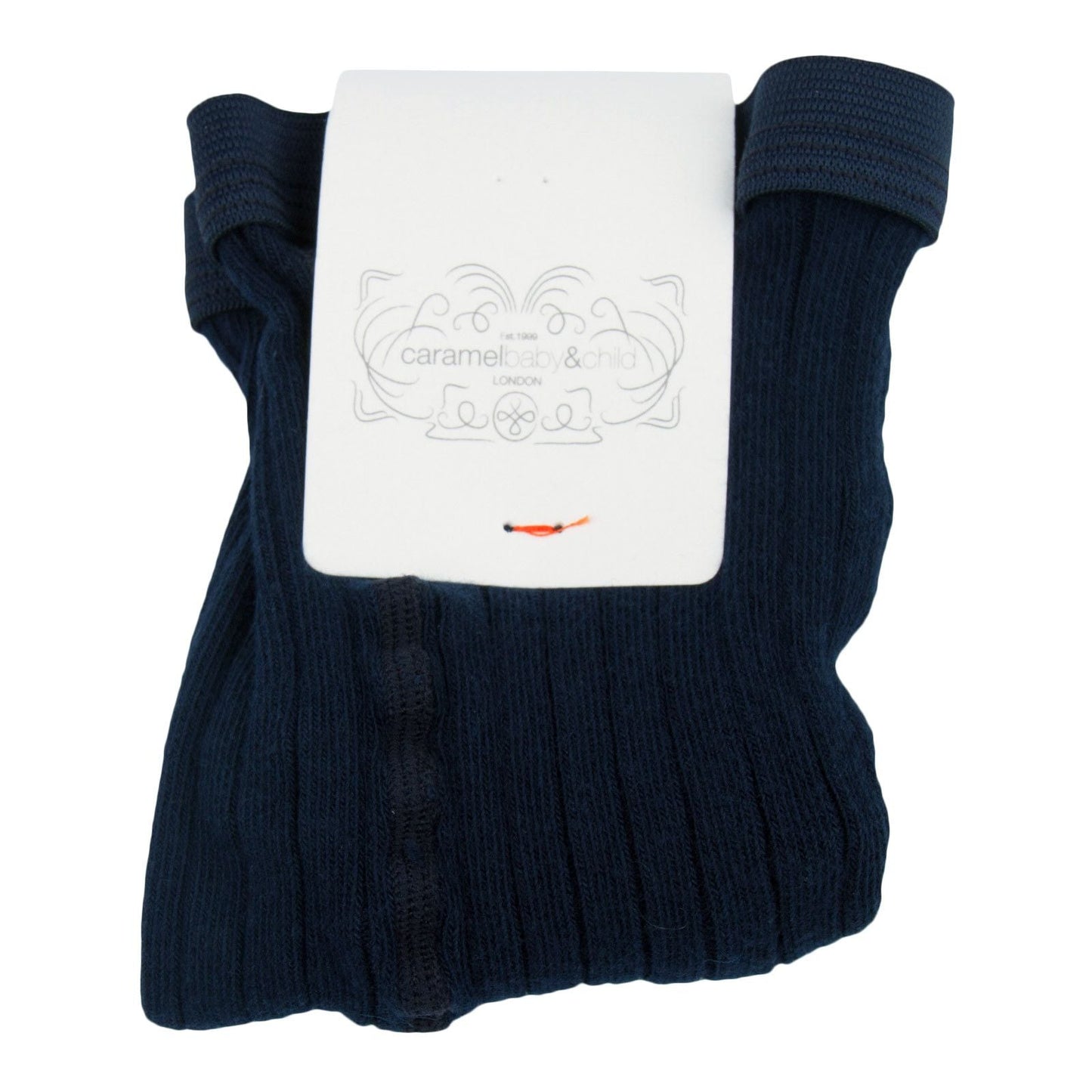 Baby Girls Navy Blue Knitted Ribbed Tights