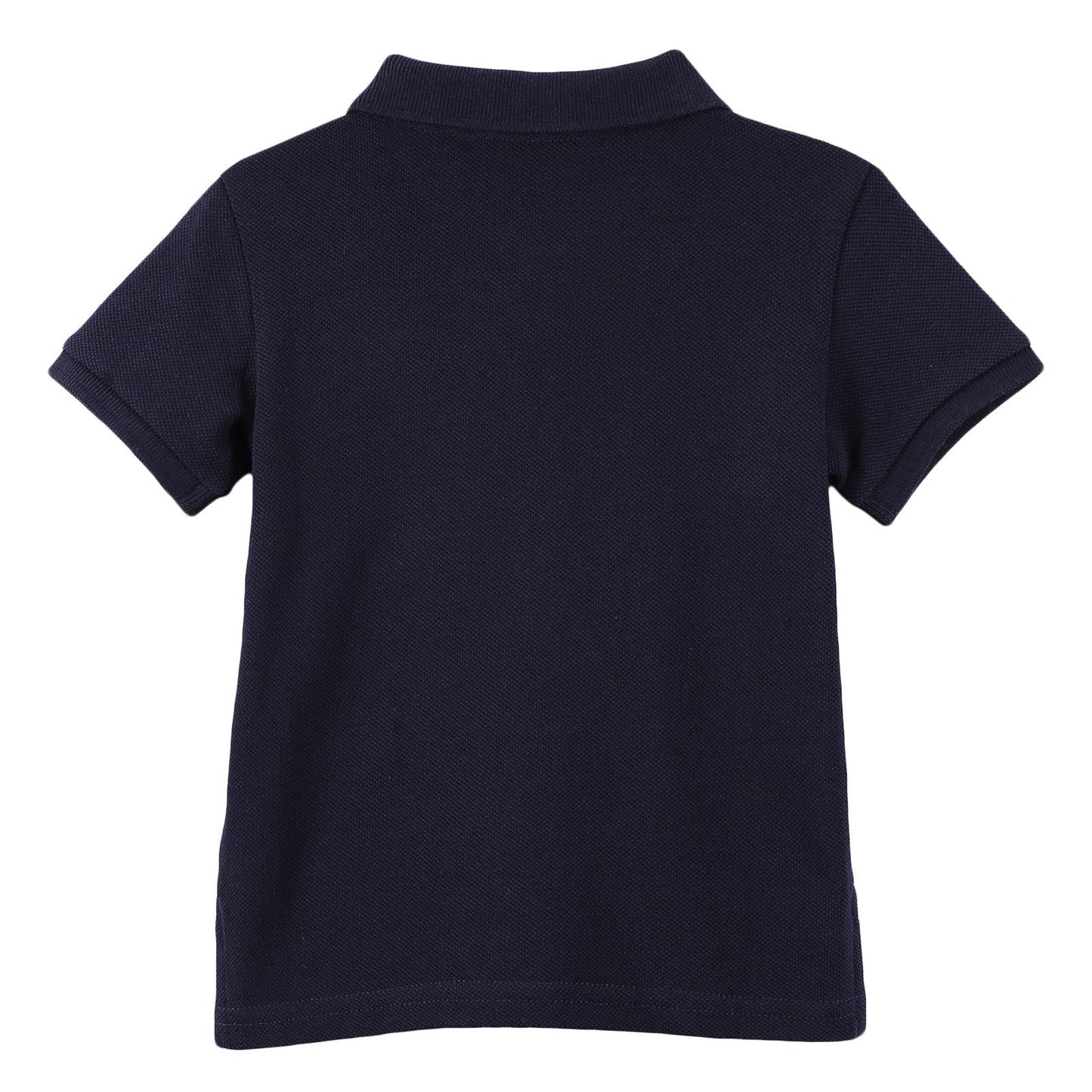 Baby Boys Navy Blue Cotton Polo Shirt With Embroidered Logo