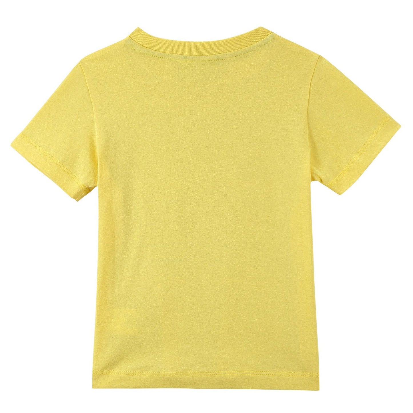 Boys Yellow Cotton T-Shirt With Multicolour Stripe