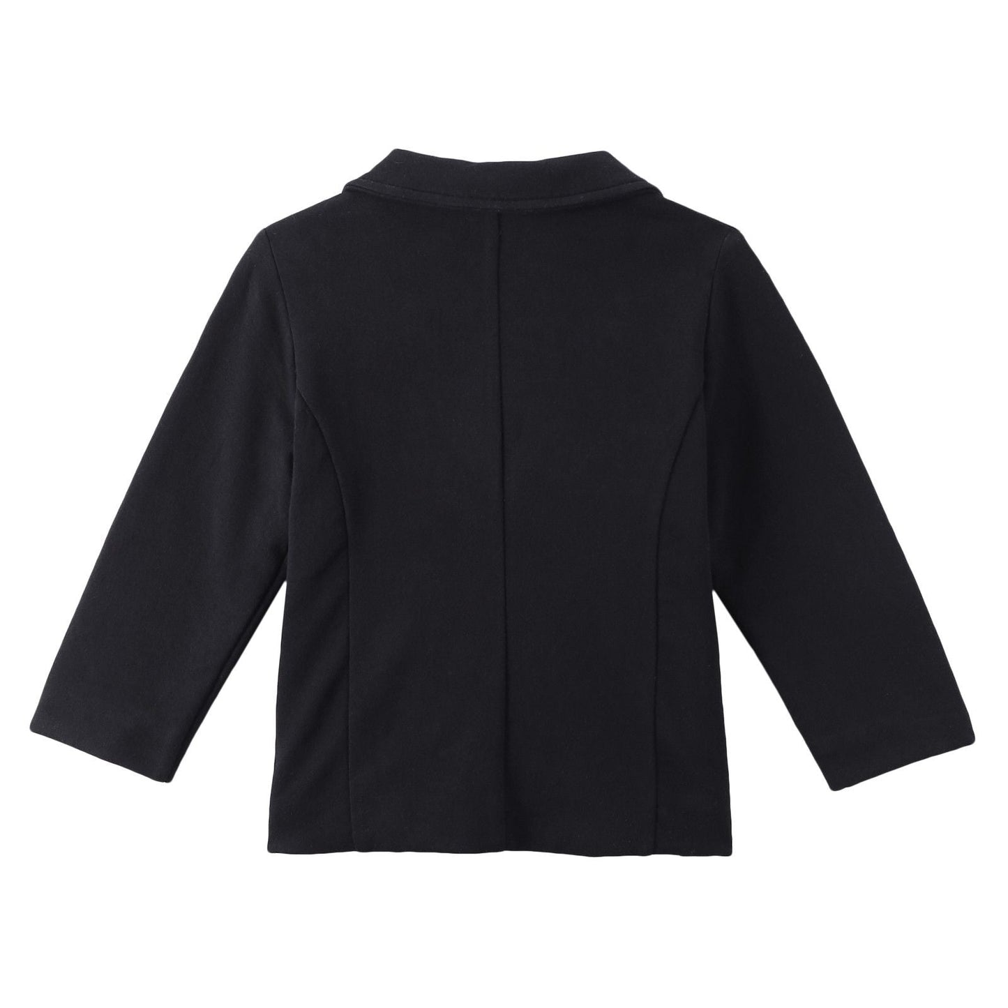 Baby Black Cotton Blazer With Patch Jackets