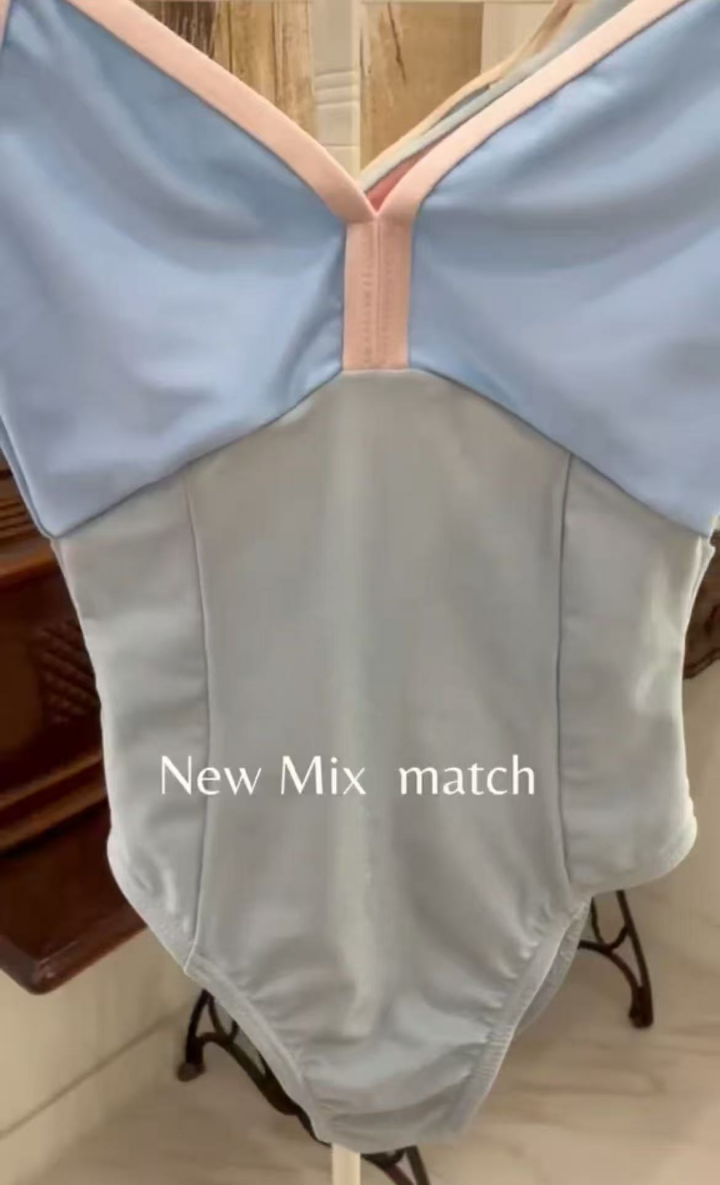 灰色拼接丝绒芭蕾舞连体衣(Tulip-mixmatch Velvet Leotard/Grey)