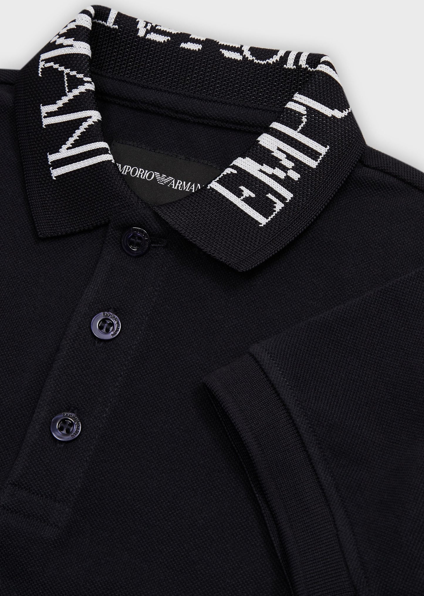 Boys Navy Logo Cotton Polo Shirt