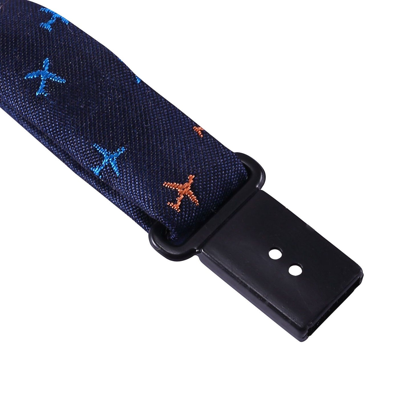 Boys Navy Blue Embroidered Trims Silk Bow Ties