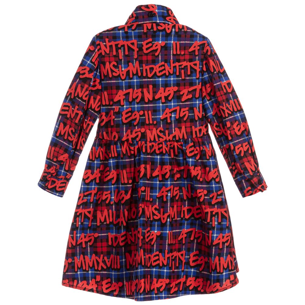 女童红色Logo棉连衣裙