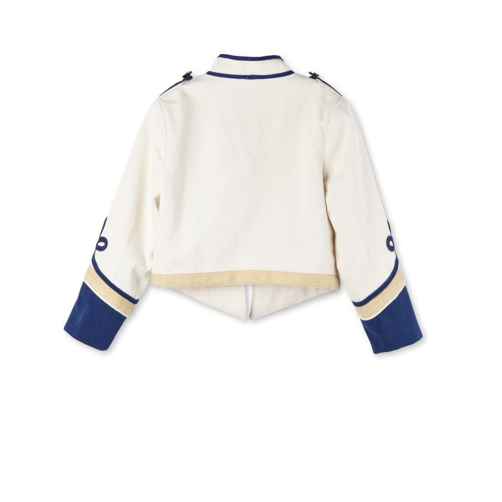 Boys White Knot Trims Tops