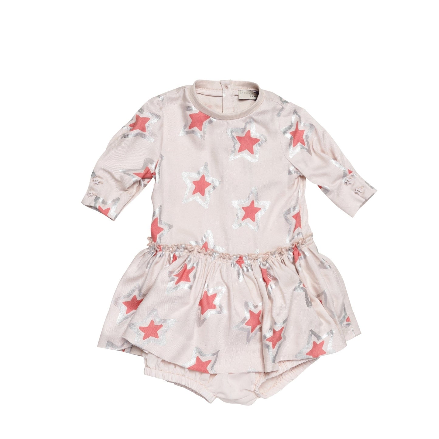 Baby Girls Pearl Pink Star Printed 'Cosmic' Dress