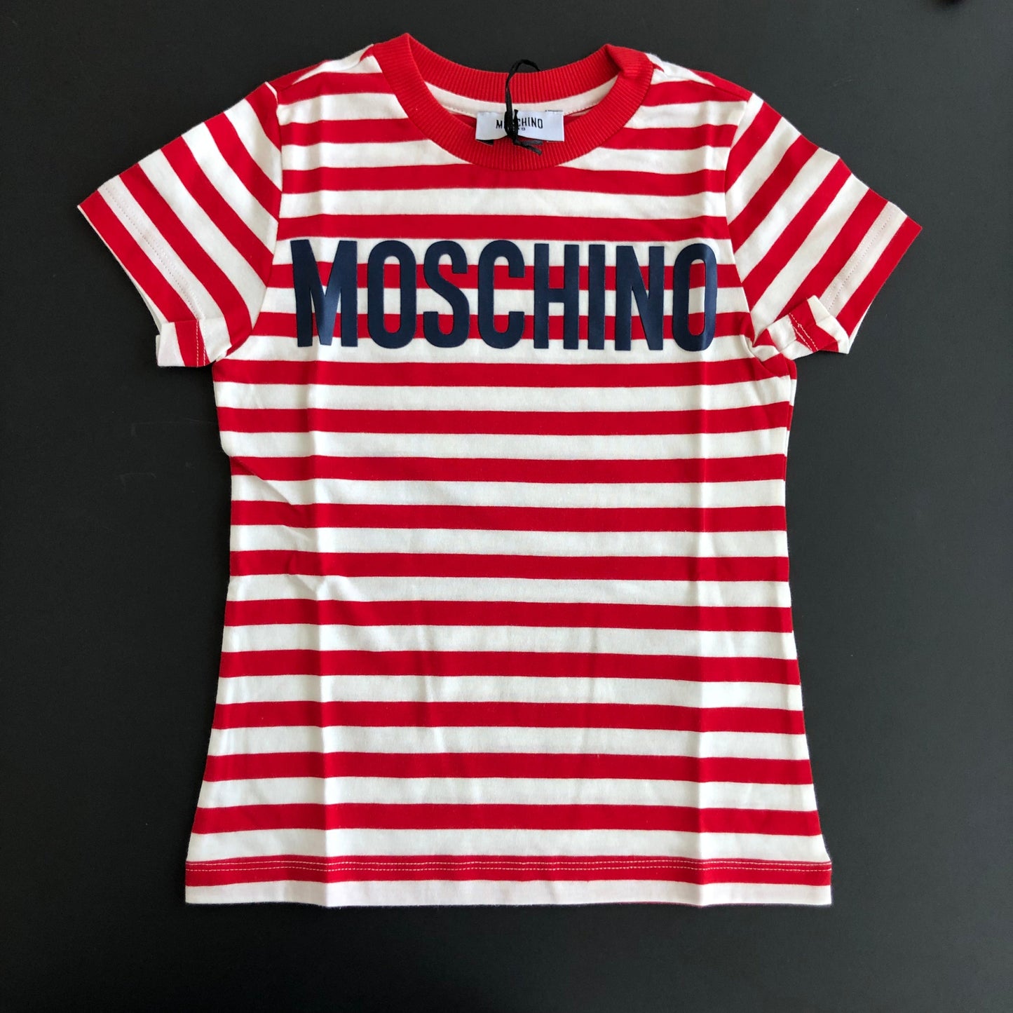 Girls Red Stripes Logo T-shirt