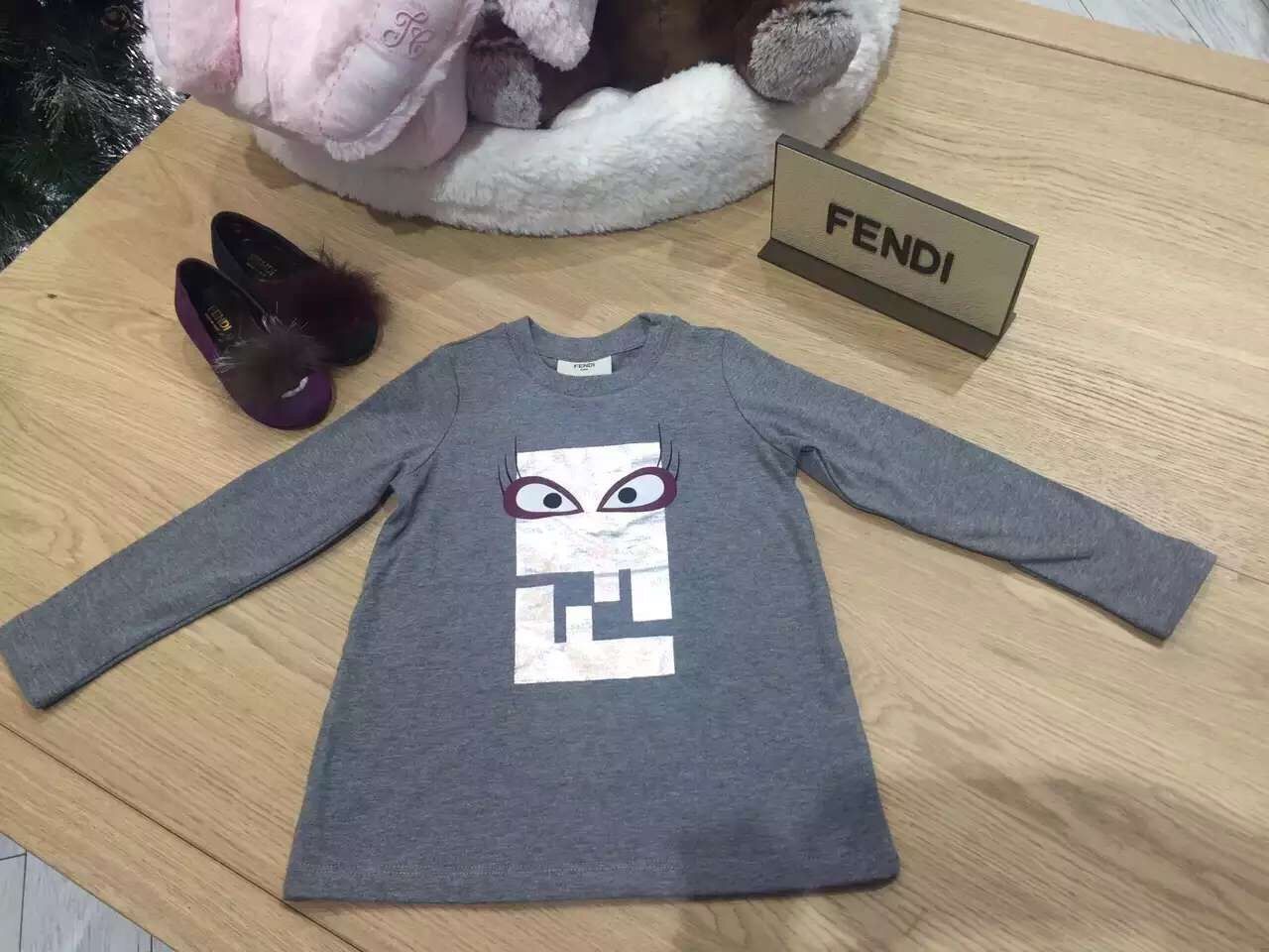 Girls Dark Grey Cotton Monster Printed T-Shirt
