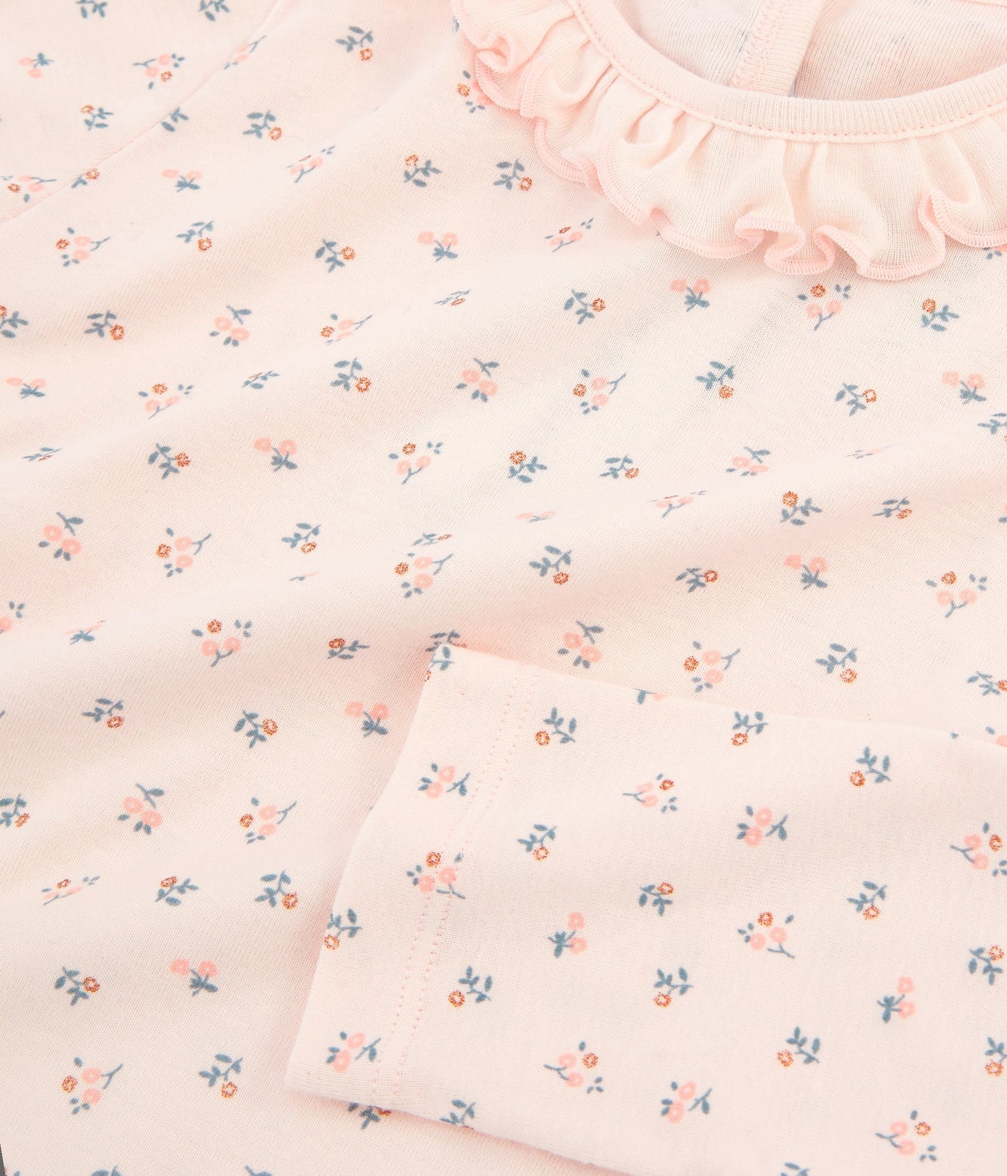 Girls Light Pink Cotton Pyjama