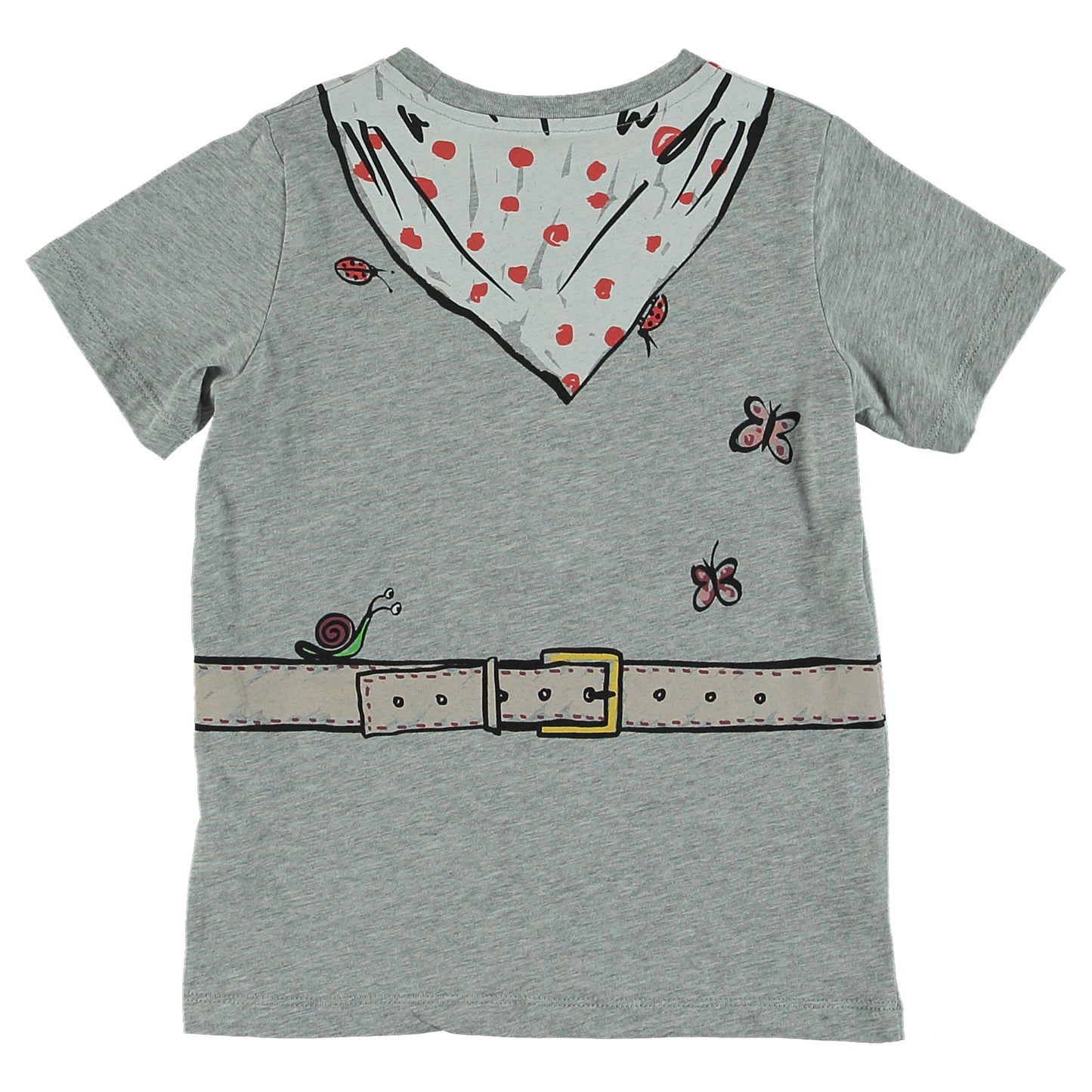 Girls Grey Printed Cotton T-shirt