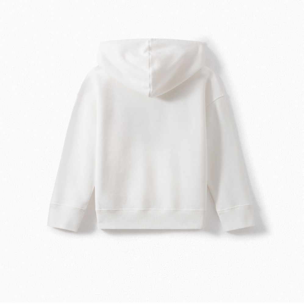 Girls White Logo Hoodie