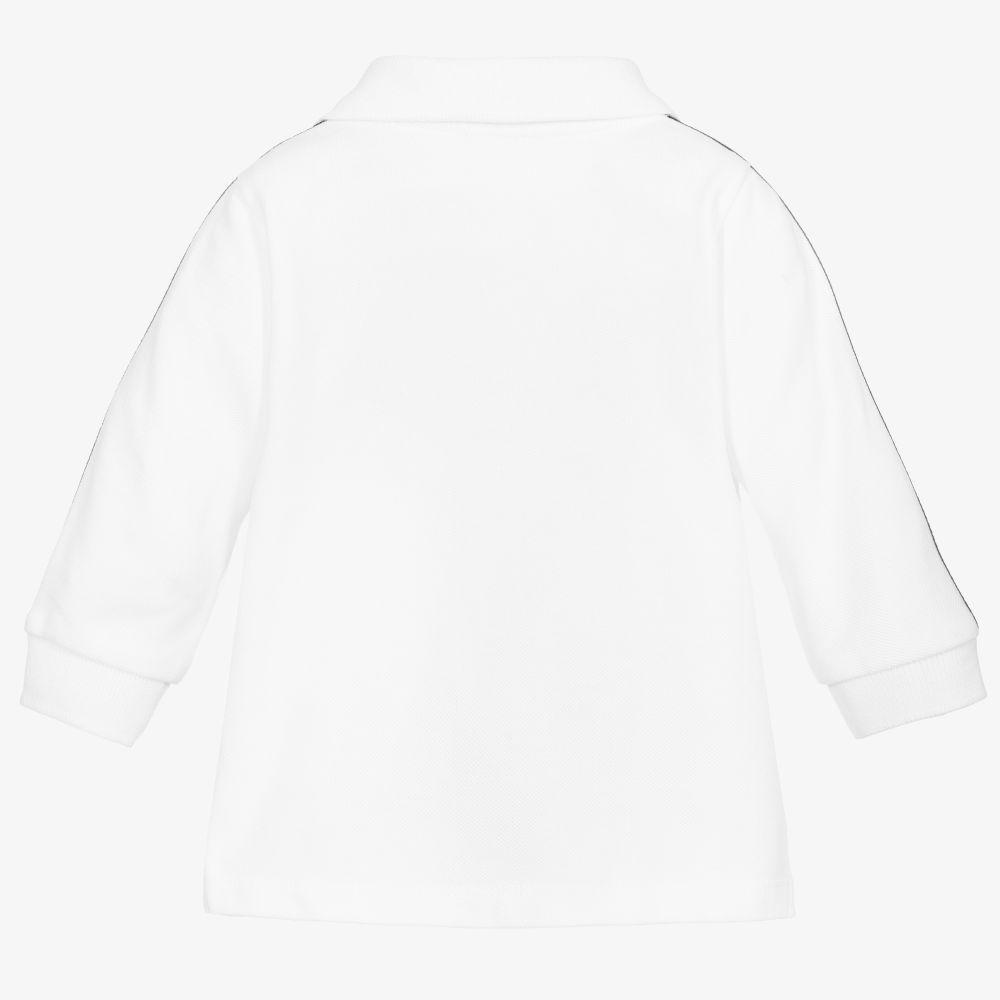 男婴白色Logo棉Polo衫