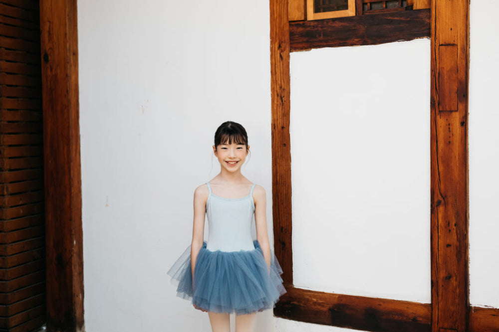 女童蓝色芭蕾舞连体衣