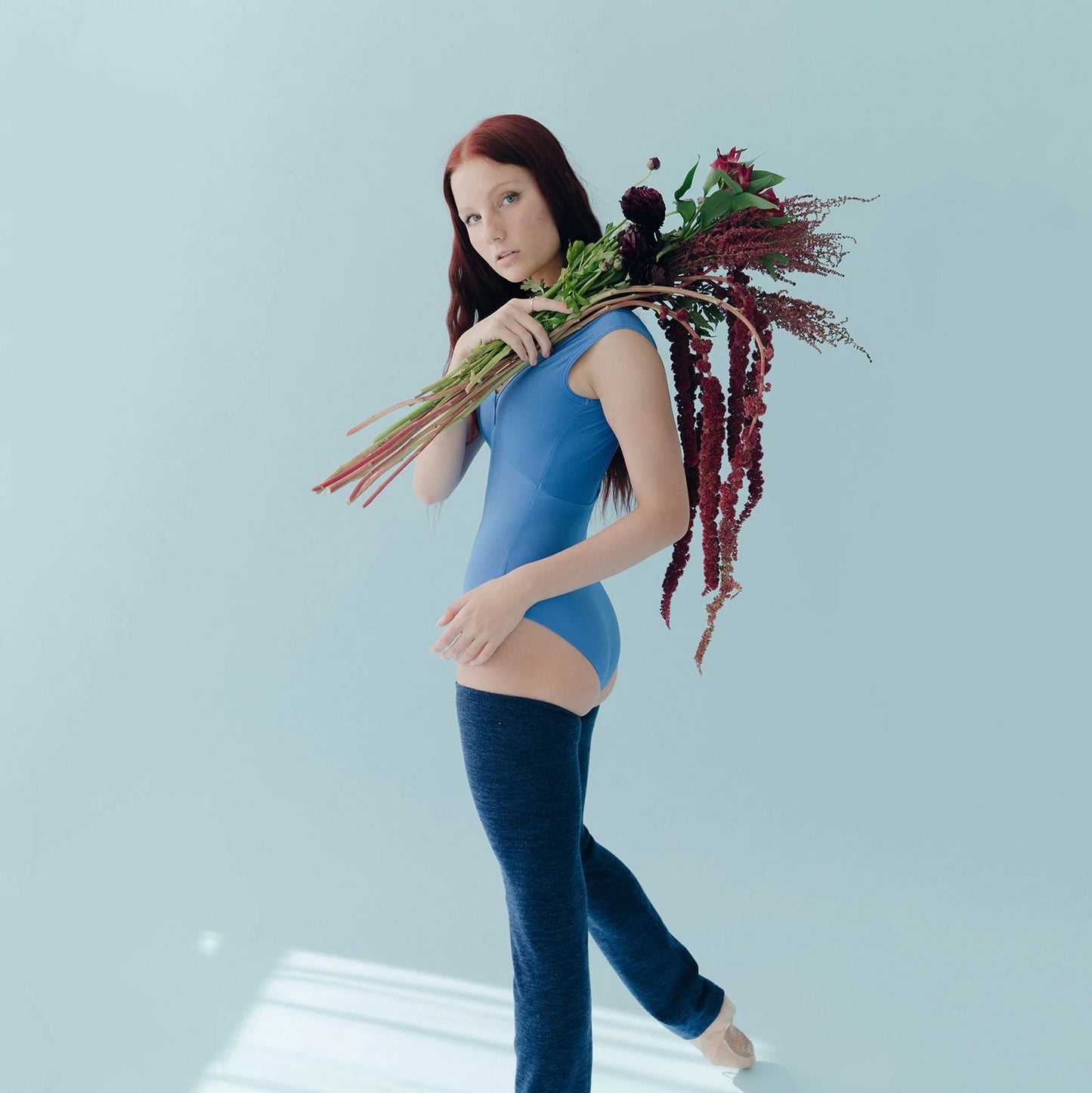 儿童藏青色芭蕾舞护腿