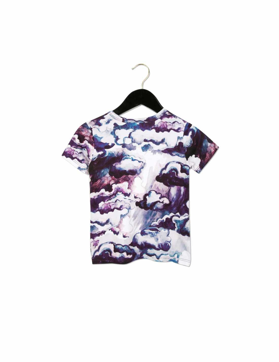 Girls Purple Seas Of Clouds Printed T-Shirt