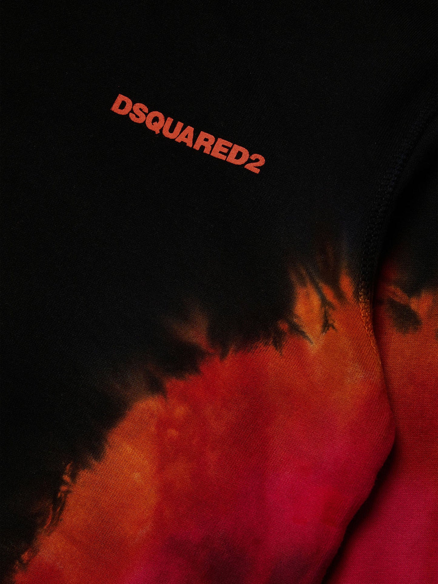 Dsquared2 男童扎染徽标连帽衫(黑色)