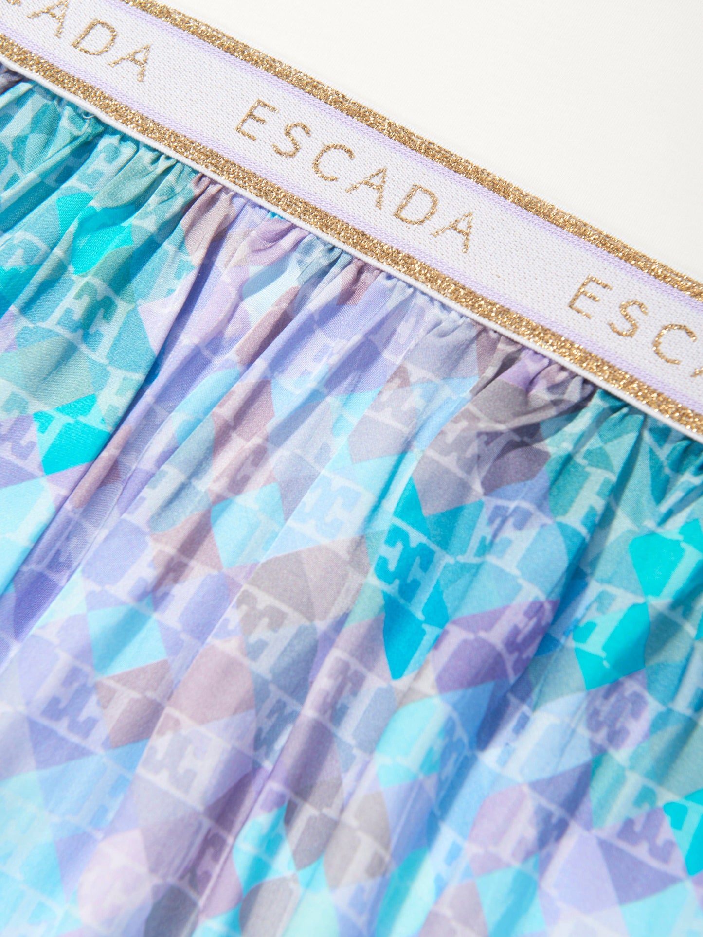 Escada 女童白色徽标 T 恤连衣裙