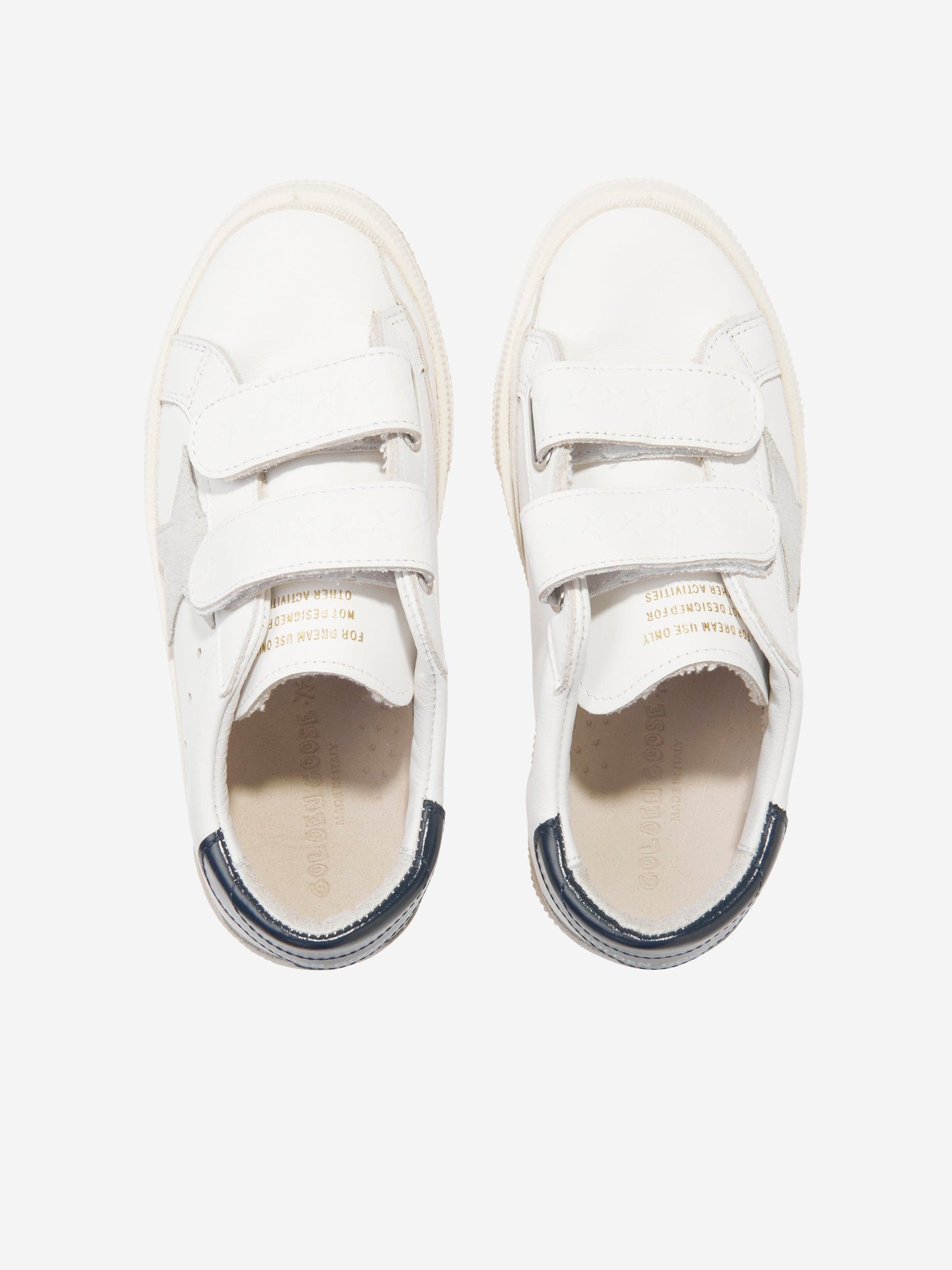 Golden Goose Kids Leather Star May School 运动鞋 (白色)