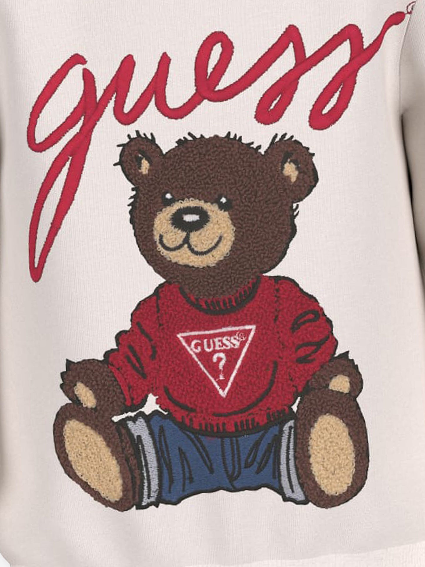 Guess Kids 泰迪熊徽标运动衫(白色)