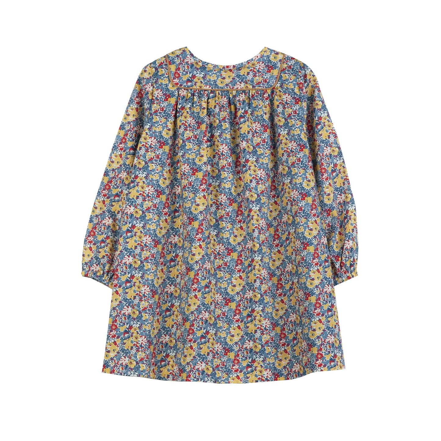 女童浅蓝色碎花棉连衣裙