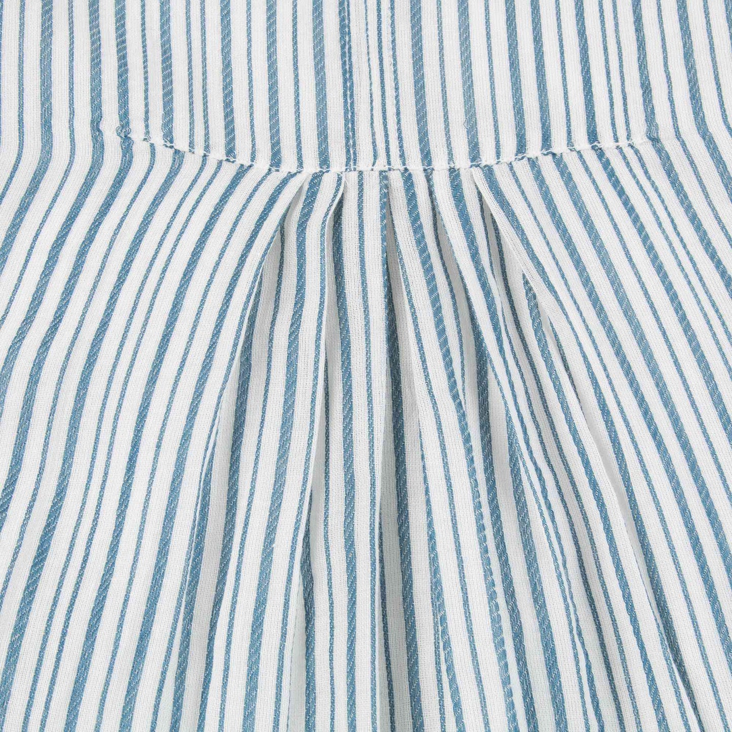 Girls Blue Stripe Cotton Woven Dress