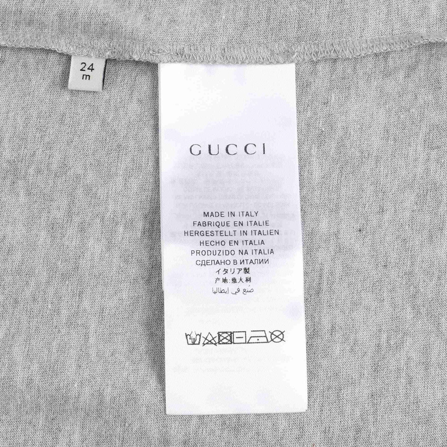 Baby Boys Grey Printed Cotton T-shirt