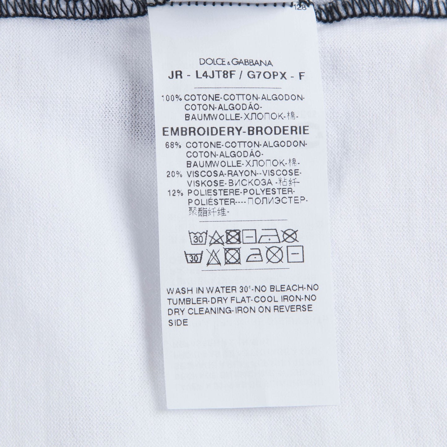 Boys White "DG Family" Cotton T-shirt