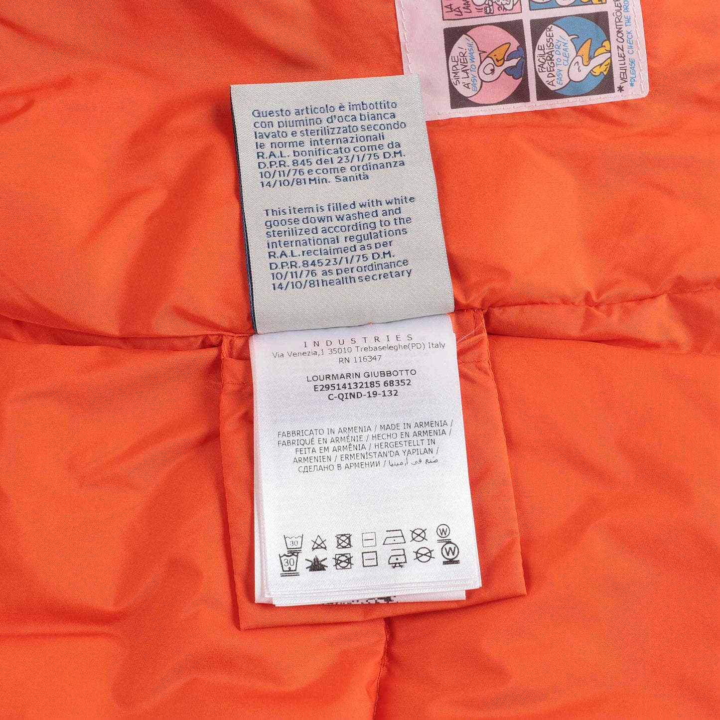 Baby Boys Bright Orange "LOURMARIN" Padded Down Coat