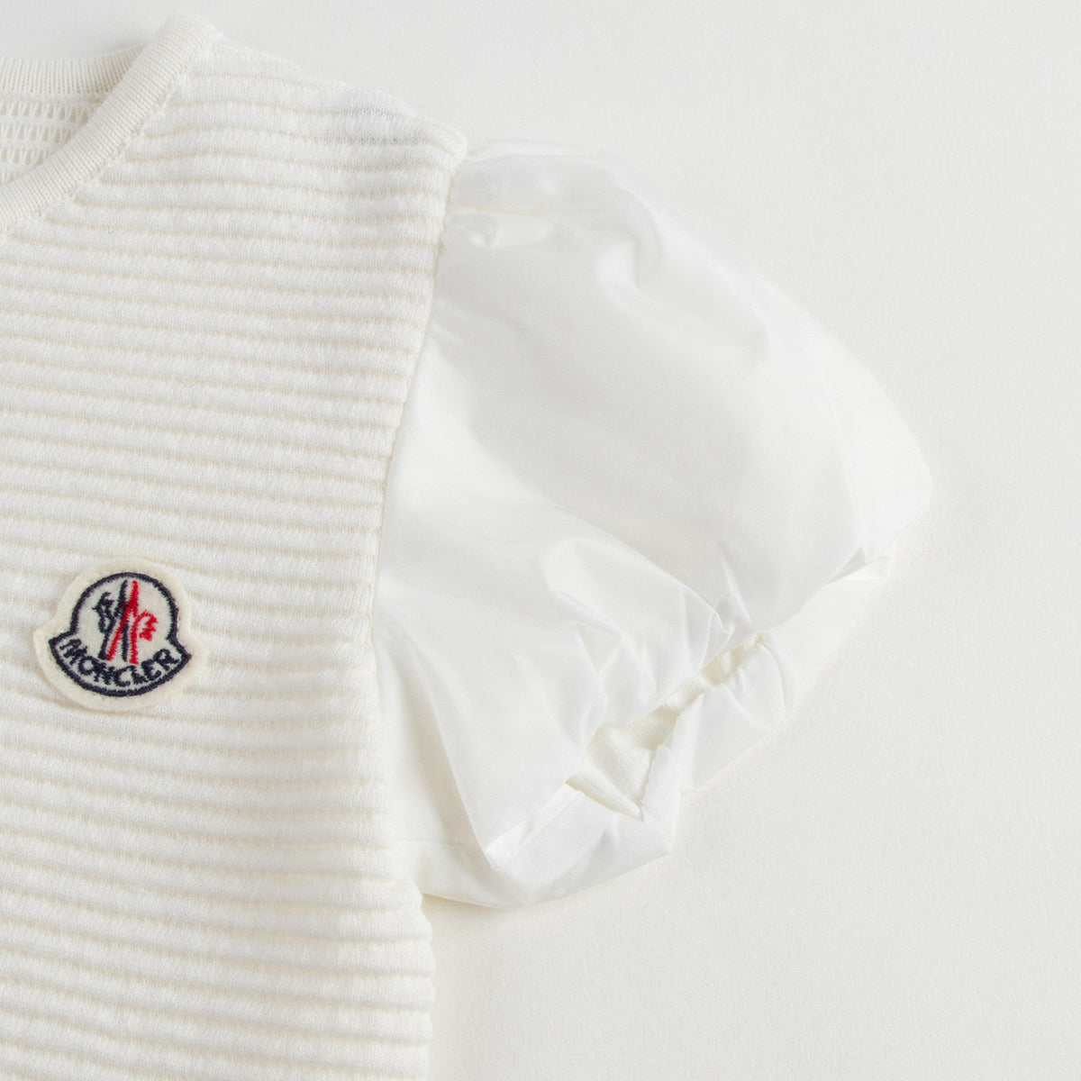 Girls White Striped Knitted Sleeveless Cardigan