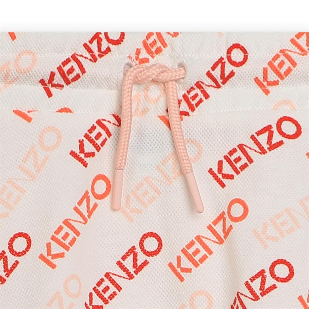 女童白色Logo棉短裙