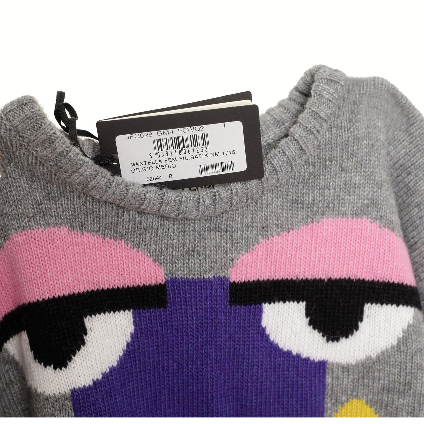 Girls Grey Fancy Pattern Trims Knitted Cape