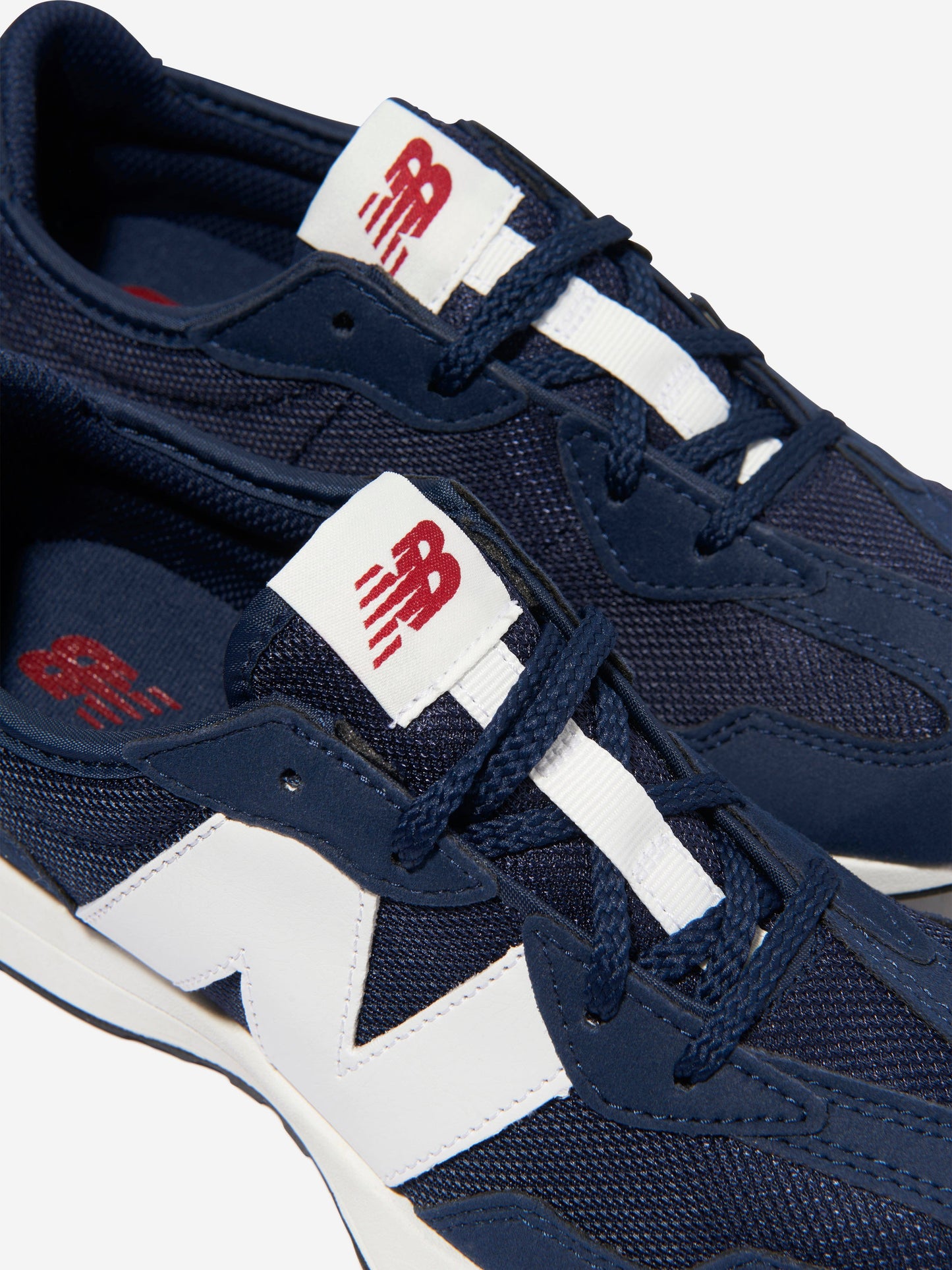 New Balance 儿童 327 系带徽标运动鞋(蓝色)